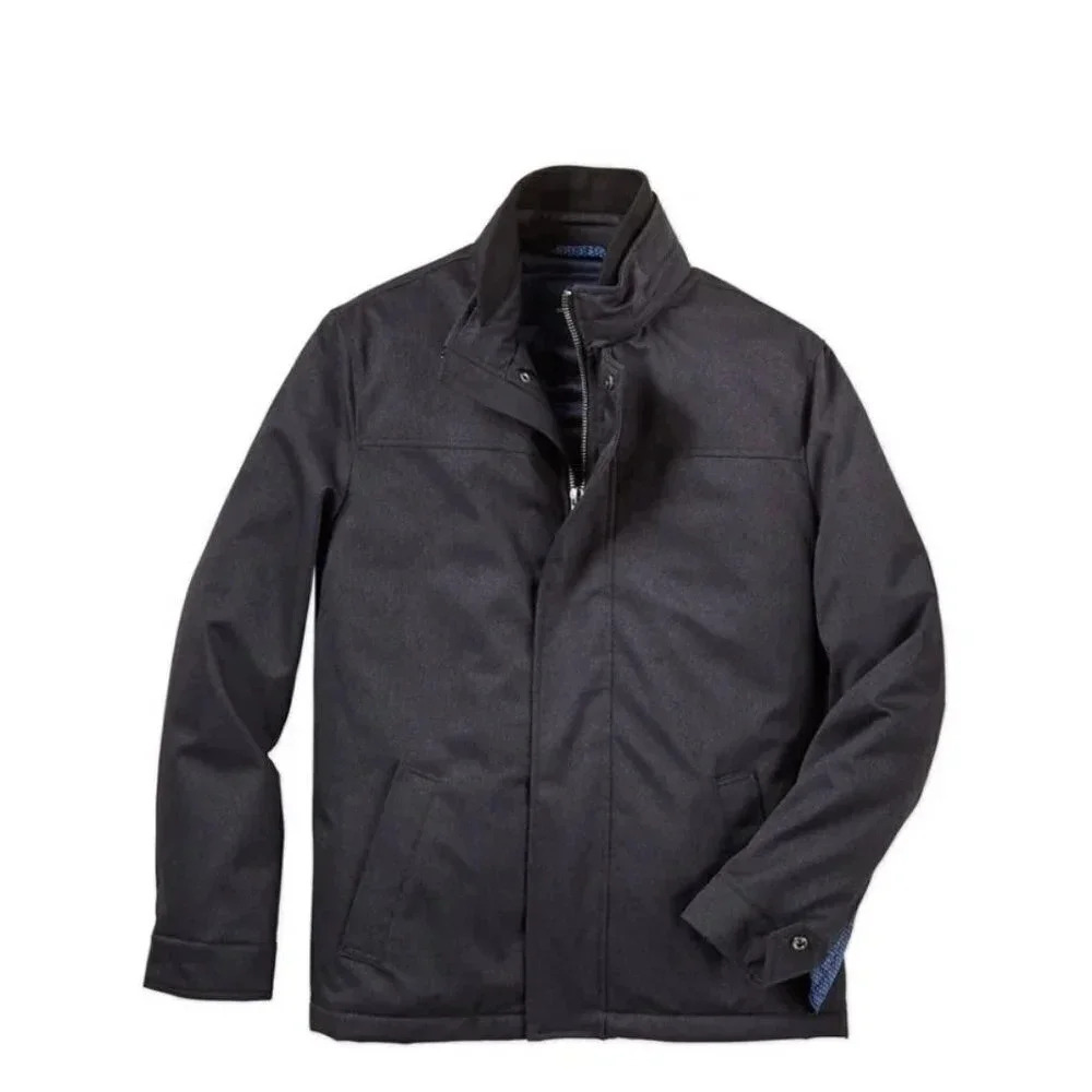 Hart Schaffner Marx Coat Men’s Large Stokes Zip-Front Jacket with Knit Collar